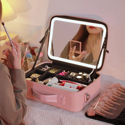 Draagbare LED Beauty Case met Verstelbare Spiegel