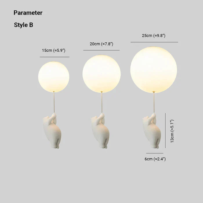 Kinder Plafondlamp Beer en Ballon Cloud Bear Speelkamer