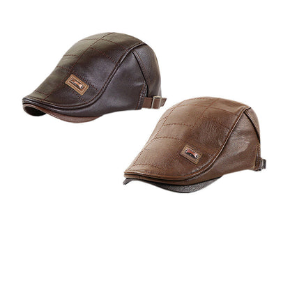 Leren Baret Pluche Warme Winter Accessoire