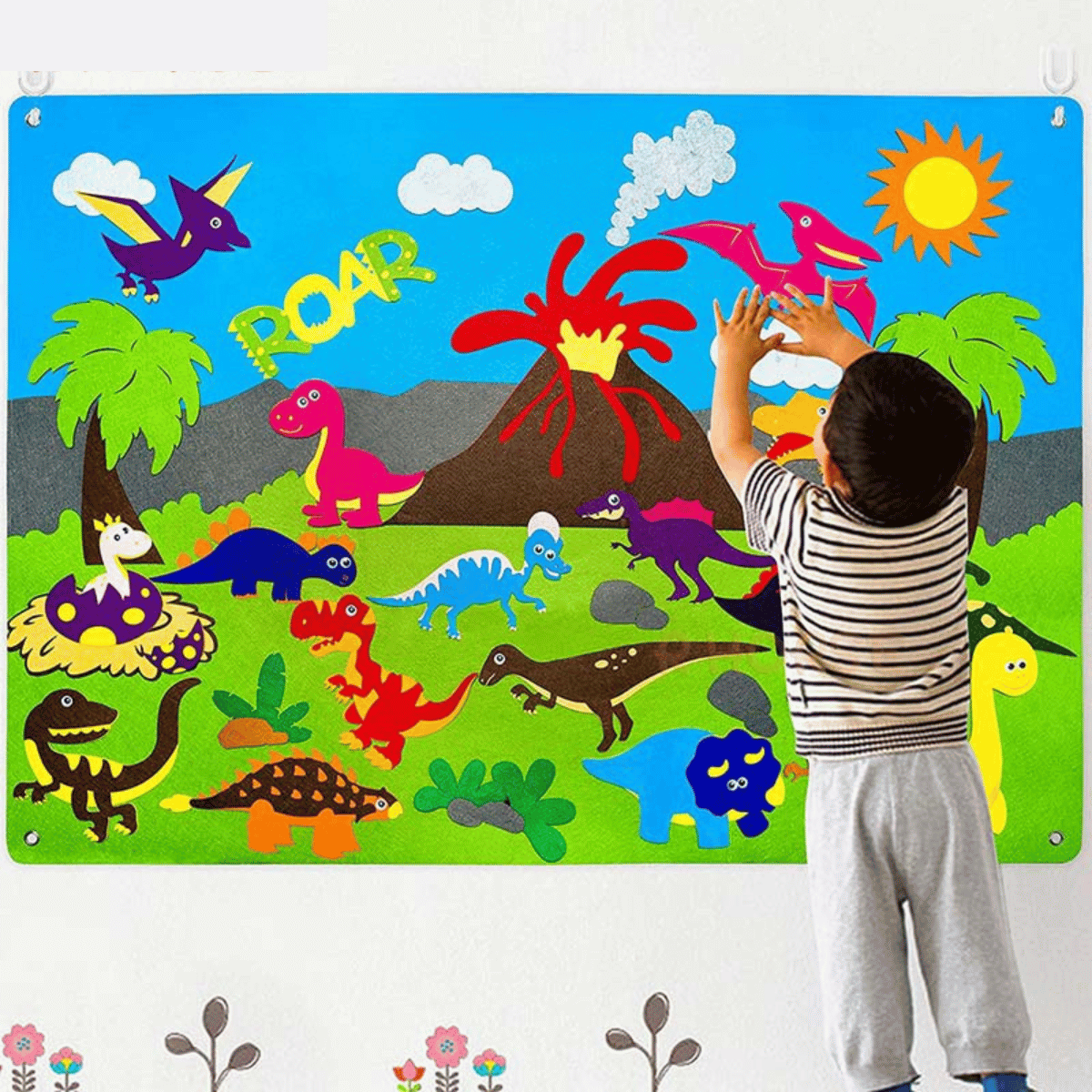 Viltbord voor Kinderen met Dierenfiguren Interactief Speelbord