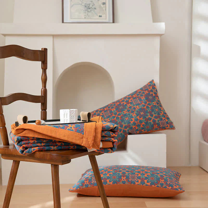Zes-laags Katoenen Quilt Blauw Patroon Soft