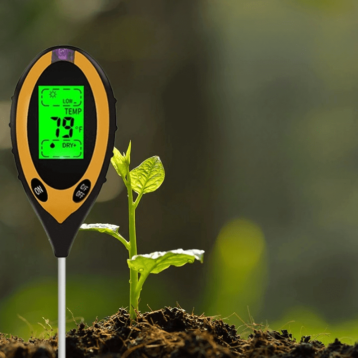 Bodemanalysator 4-in-1 met pH, Vochtigheid, Temperatuur en Lichtmeting