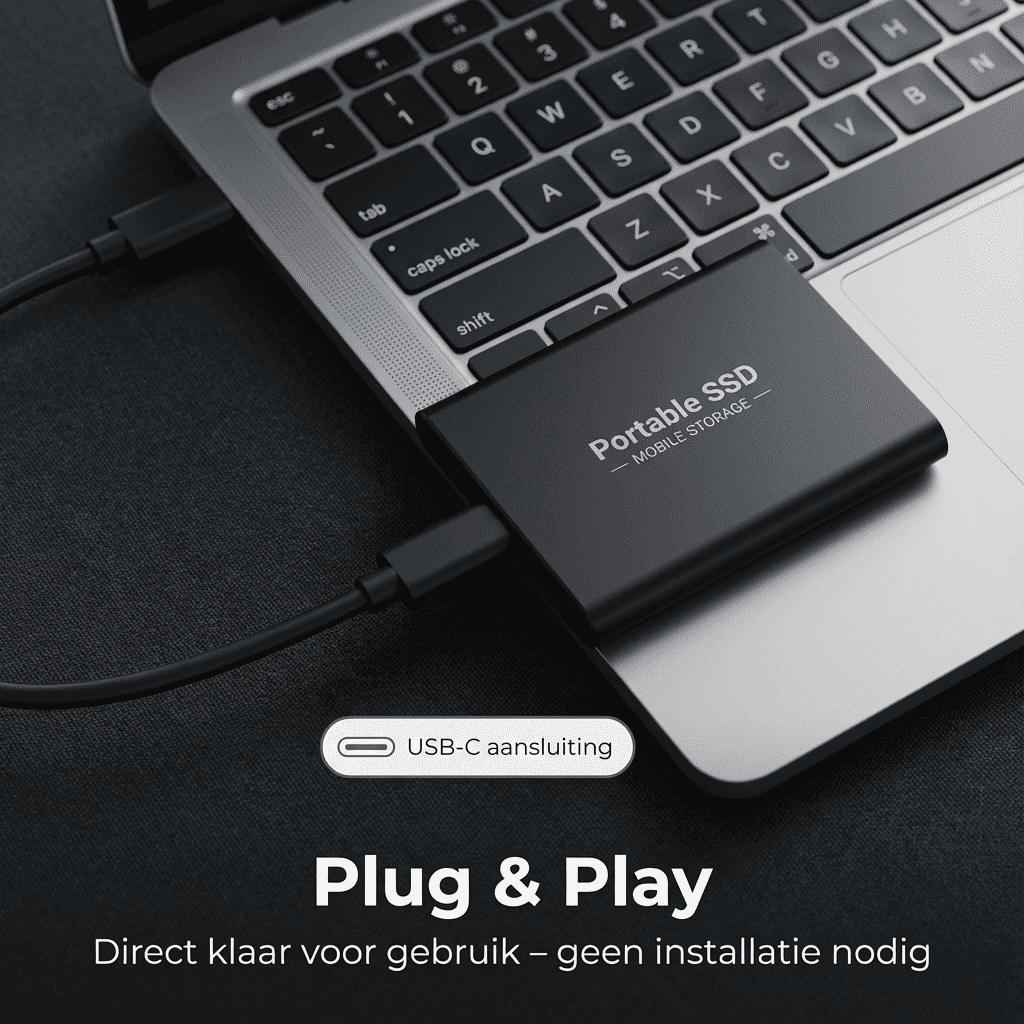 SwiftDrive™ – Externe SSD Schijf met USB 3.0 & Type-C | Supersnel Draagbaar Opslagstation