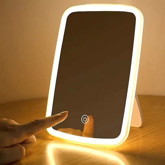 LED Make-uplamp Draagbaar met Spiegel en USB Oplader - Velinix