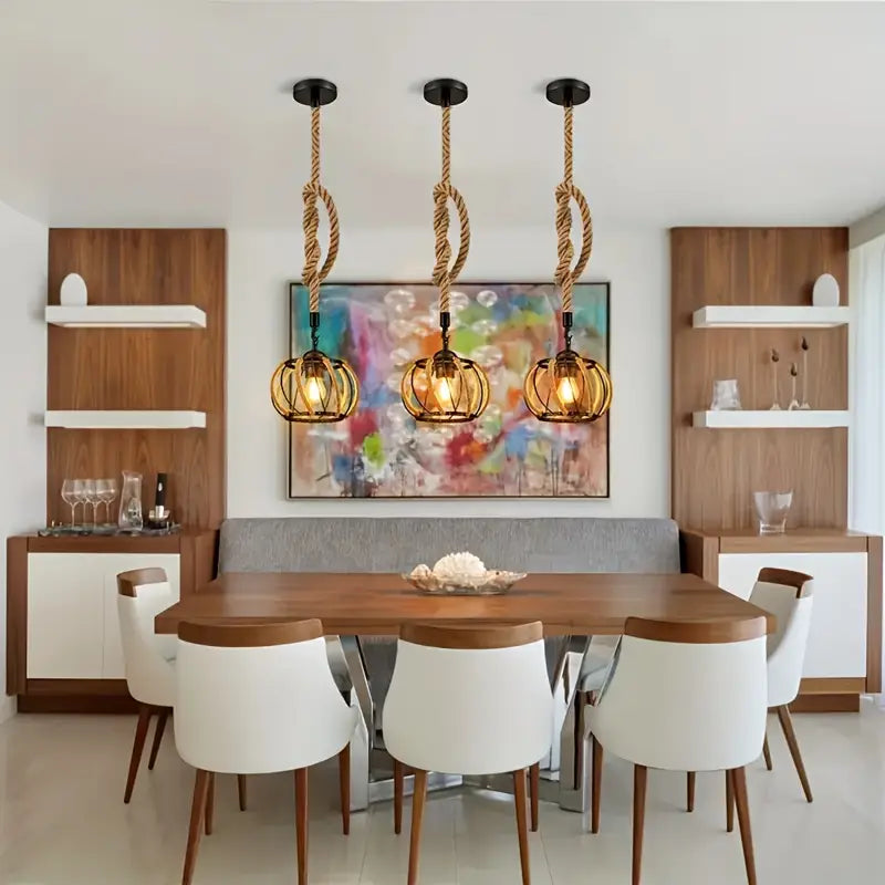 Hanglamp Industrieel Gevlochten Touw IJzeren Design