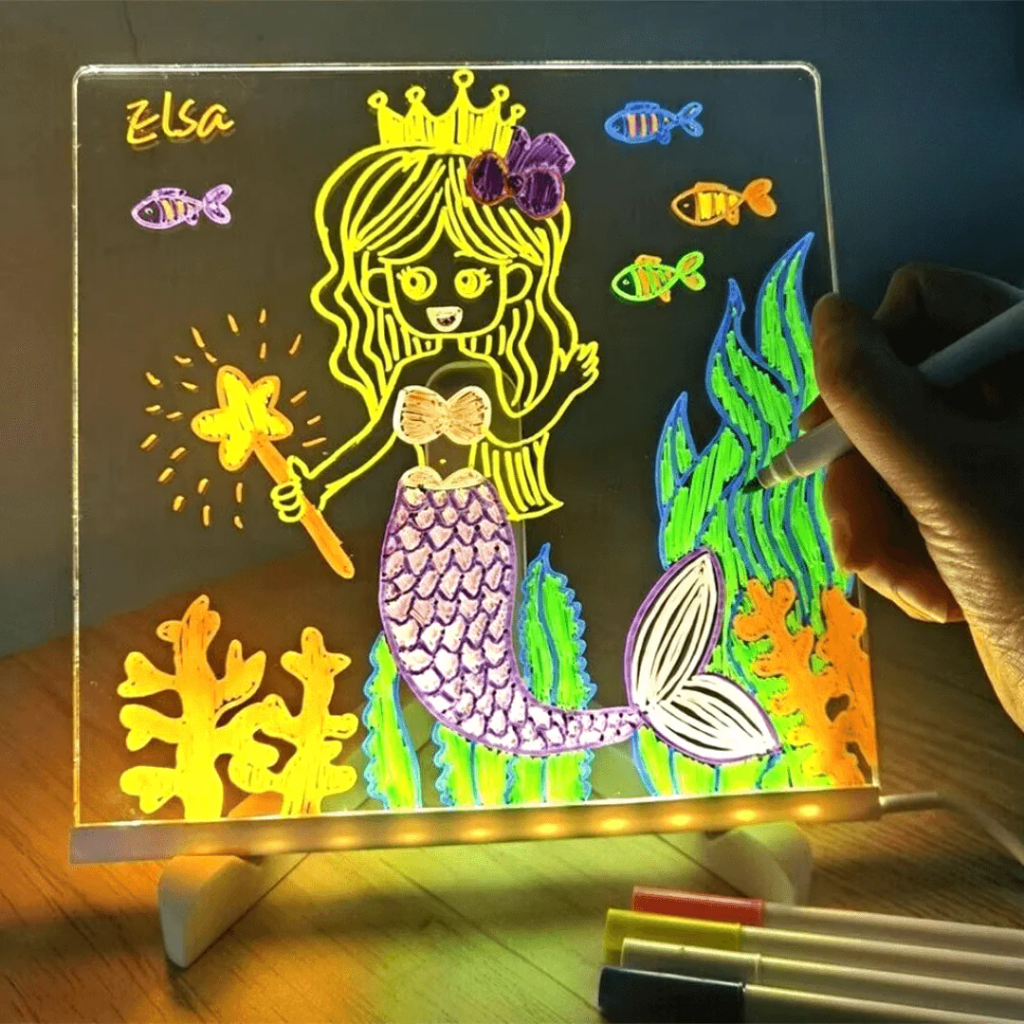 LED Tekenbord voor Kinderen en Volwassenen met Kleurende Lichten - Velinix
