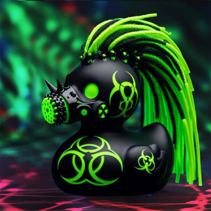 Cyberpunk Eend Ornament Donker Futuristisch Design