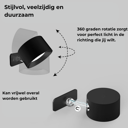 Wandlamp Draadloos Oplaadbaar 360° LED Verlichting