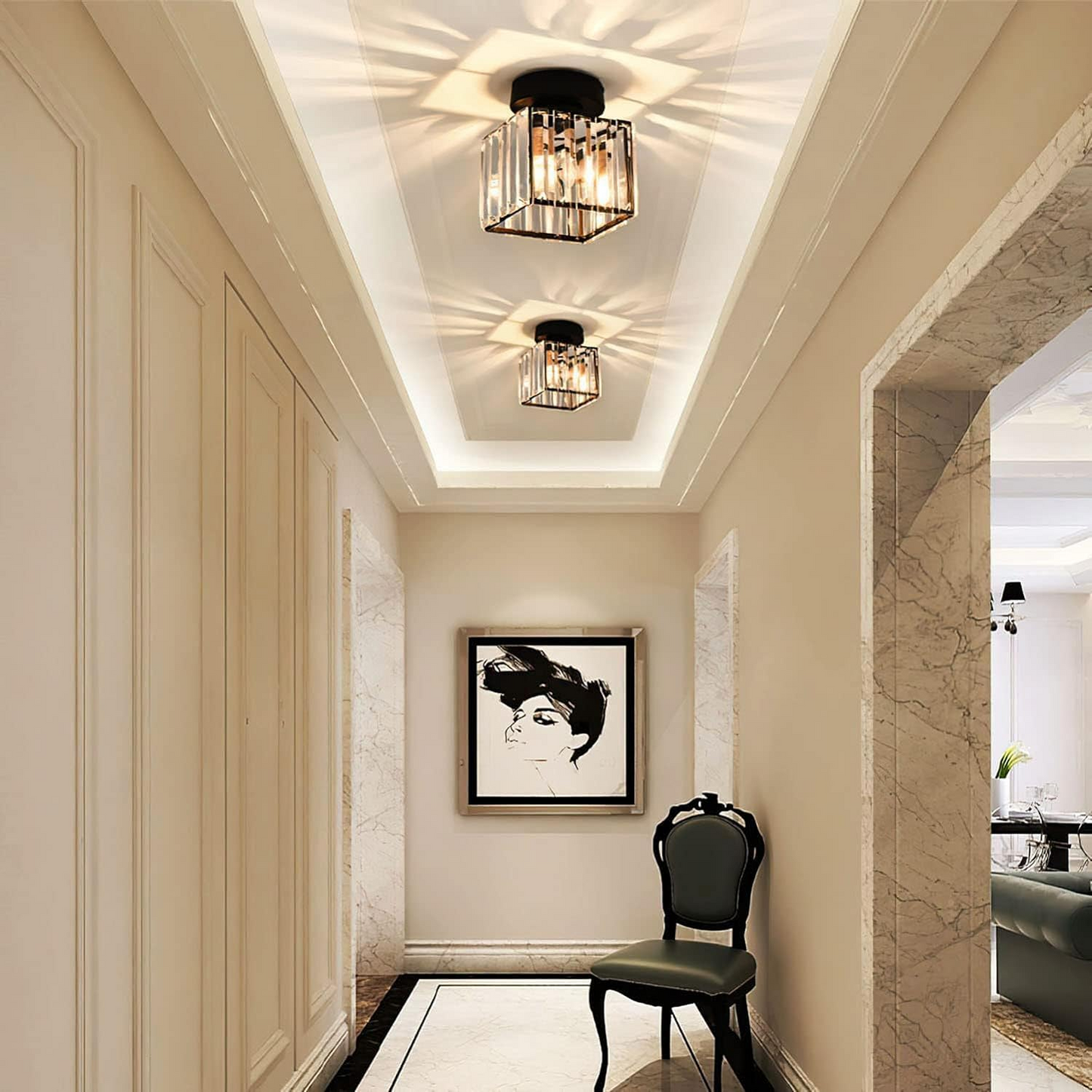 Zwart Plafondlamp Modern LED Flush Design