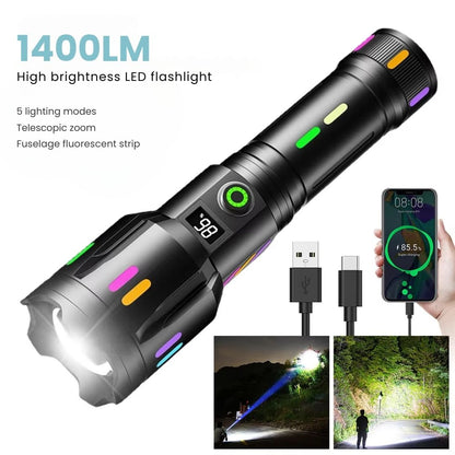 PowerBeam™ – Oplaadbare Zaklamp 9000 Lumen Met Weerbestendig Ontwerp-5