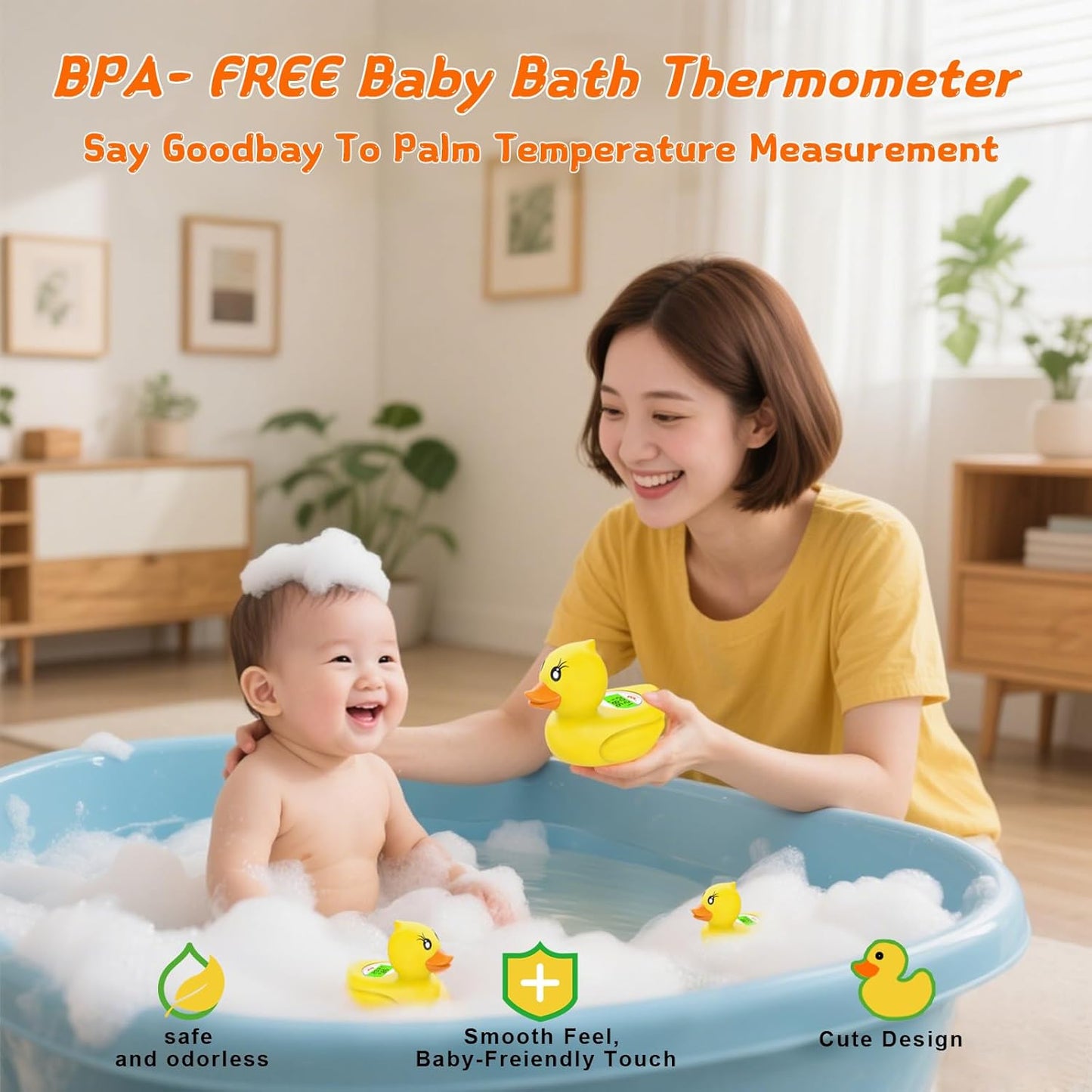 Baby Badthermometer Digitaal met Kleurendisplay en Waarschuwing