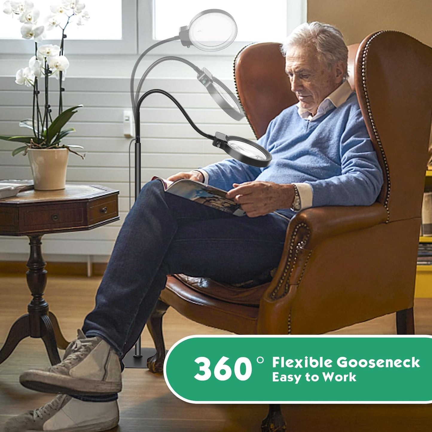 Leesvergrootglas met LED-lamp voor Boeken en Handwerk