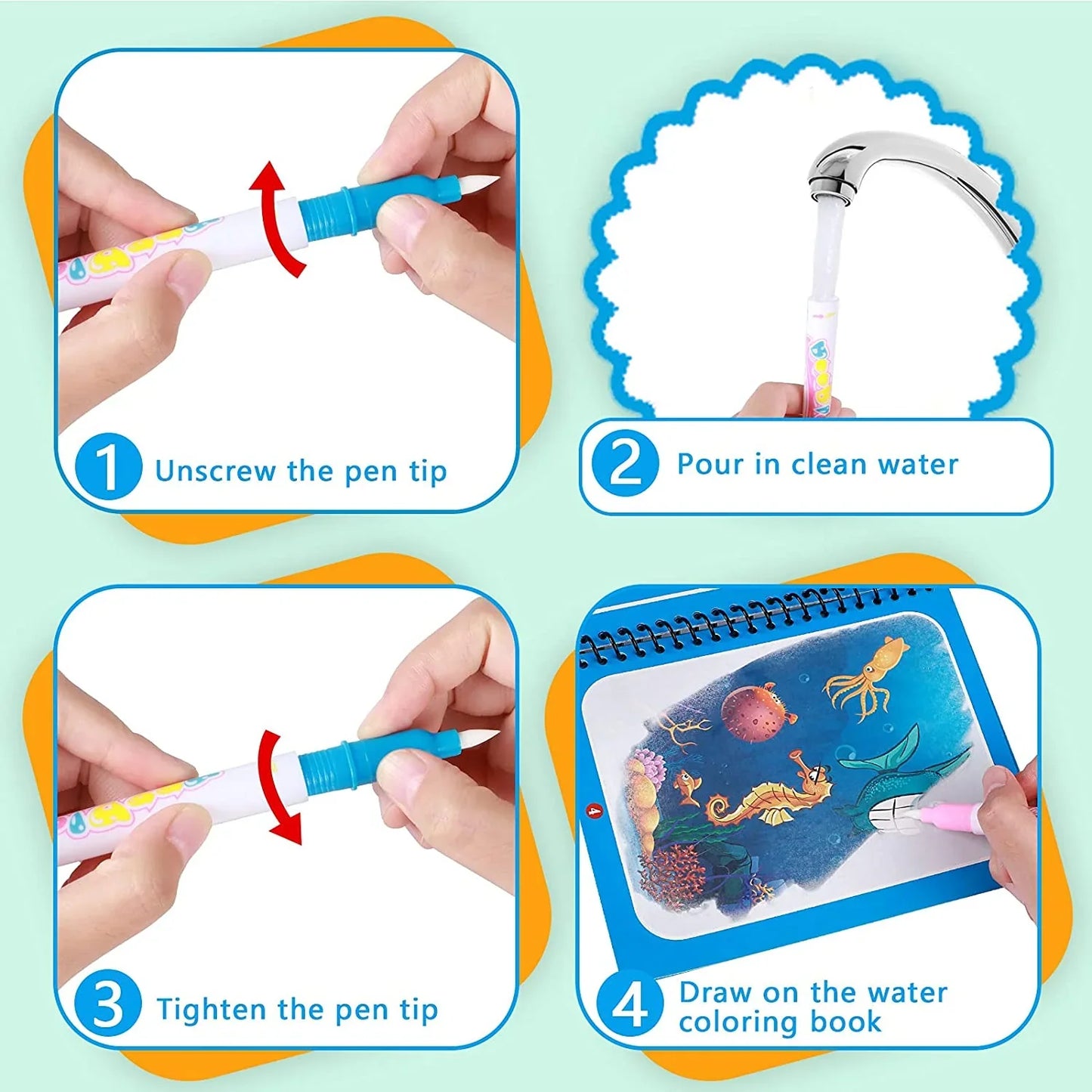 Magisch Water Boek voor Kinderen met Verbeeldingsspel