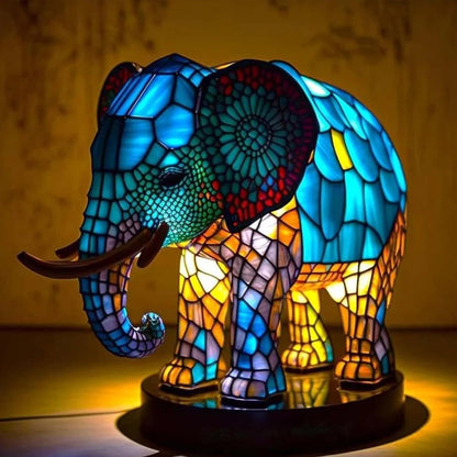 Unieke Handgeschilderde Glazen Tafellamp Fauna Design