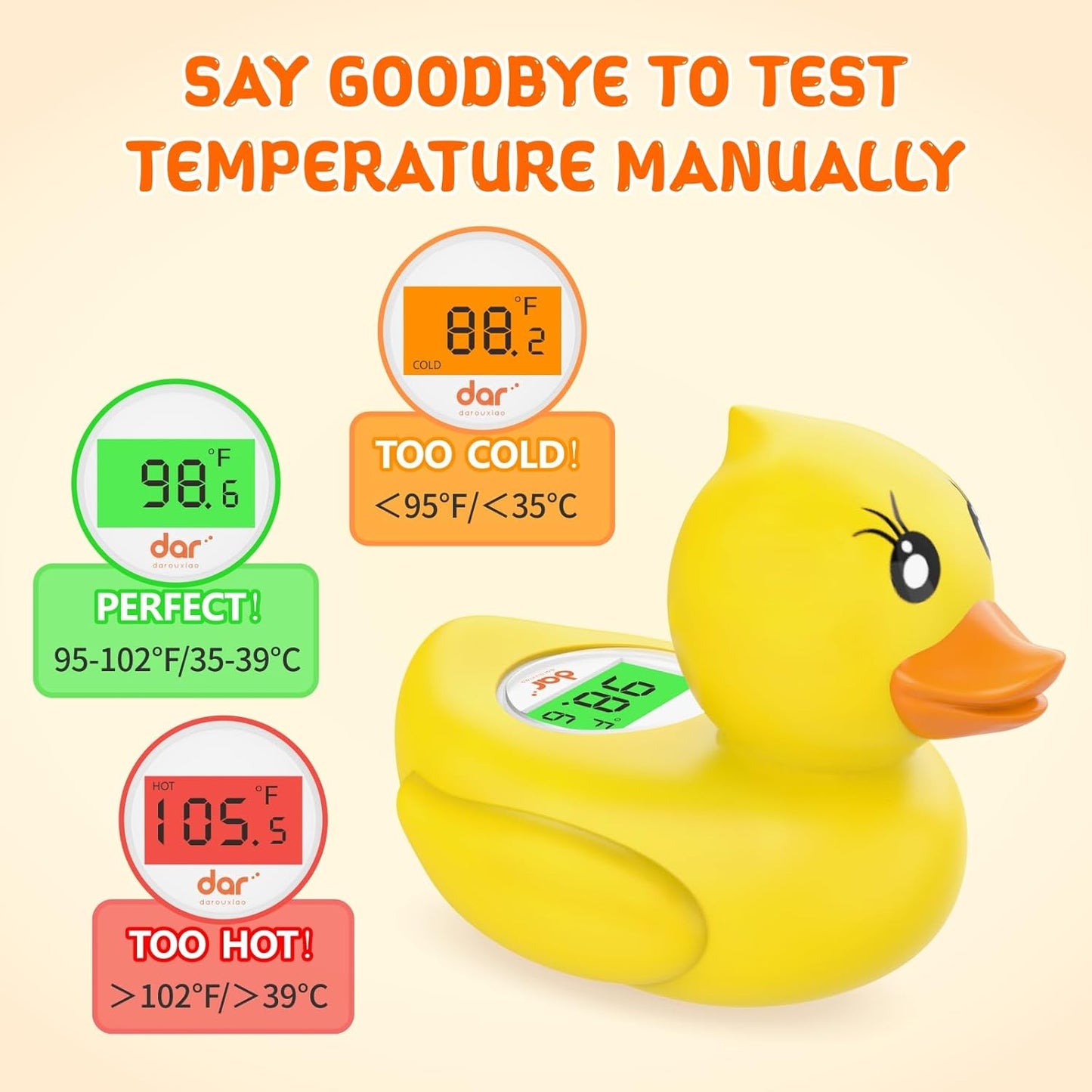 Baby Badthermometer Digitaal met Kleurendisplay en Waarschuwing