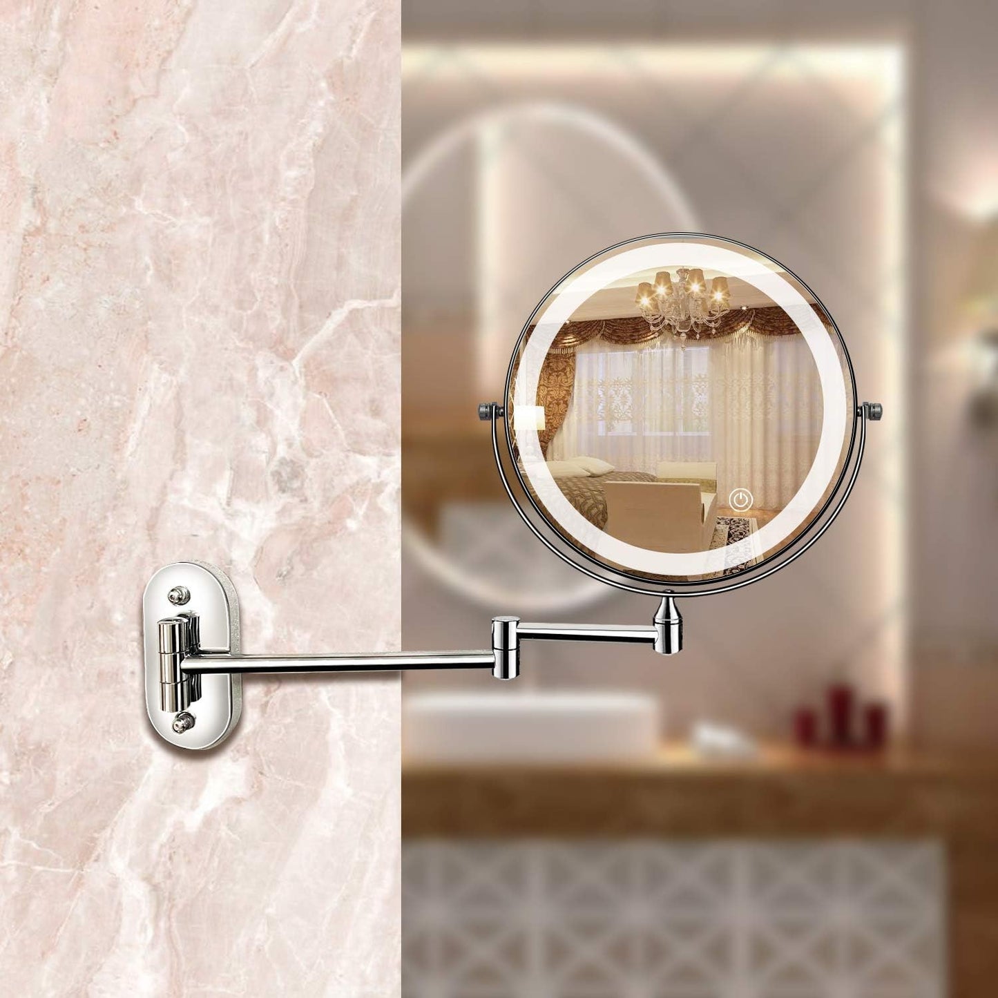 LED Vergrotende Spiegel Oplaadbaar Zilver voor Cosmetica - Velinix