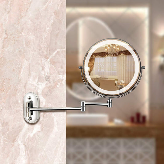 LED Vergrotende Spiegel Oplaadbaar Zilver voor Cosmetica - Velinix