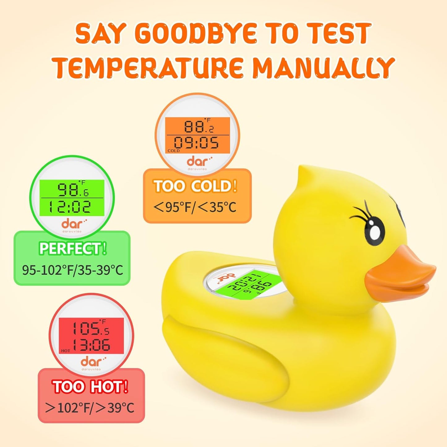 Baby Badthermometer Digitaal met Kleurendisplay en Waarschuwing