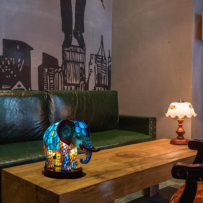 Unieke Handgeschilderde Glazen Tafellamp Fauna Design