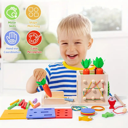 Montessori Speelbox 8-in-1 Houten Speelgoed voor Baby's
