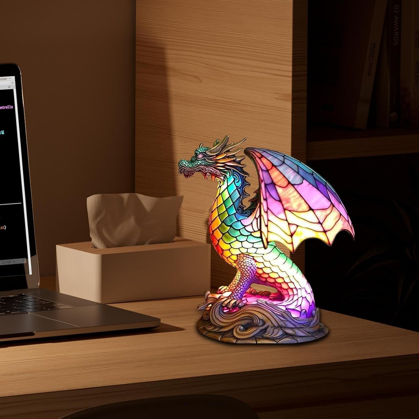 Unieke Handgeschilderde Glazen Tafellamp Fauna Design
