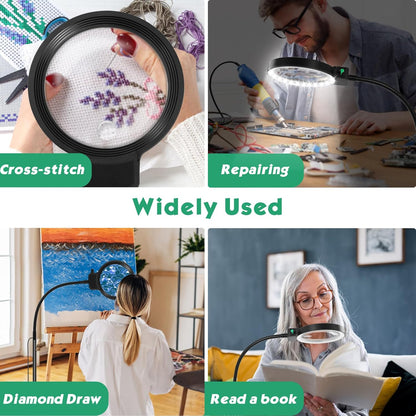 Leesvergrootglas met LED-lamp voor Boeken en Handwerk