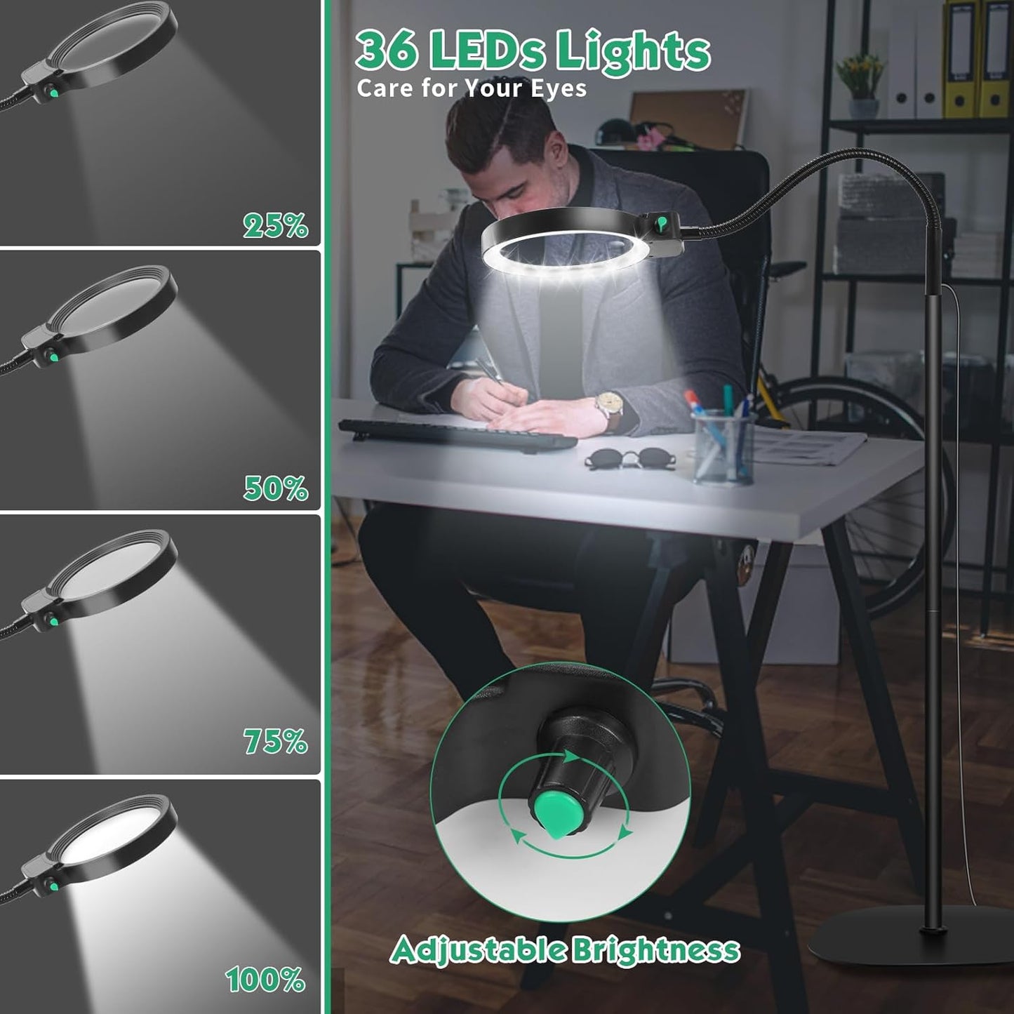 Leesvergrootglas met LED-lamp voor Boeken en Handwerk