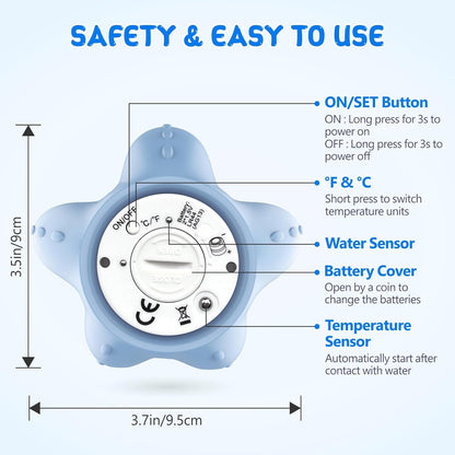 Baby Badthermometer Digitaal met Kleurendisplay en Waarschuwing