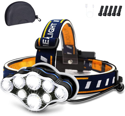 Oplaadbare Hoofdlamp 18000 Lumen met 8 Modussen Waterdicht - Velinix