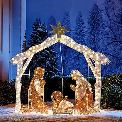 Kerstornament LED Verlicht Heilige Familie voor Tuin en Terras