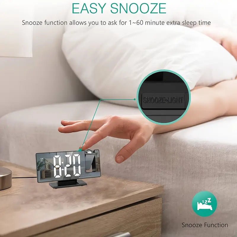 LED Wekker 180° Verstelbaar met Snooze en Temperatuurweergave