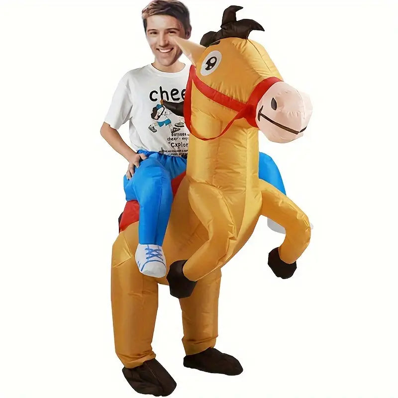 Opblaasbaar Paardenkostuum Volwassenen Cowboy Stijl Feestkleding - Velinix