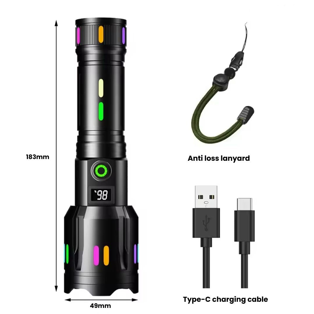PowerBeam™ – Oplaadbare Zaklamp 9000 Lumen Met Weerbestendig Ontwerp-4