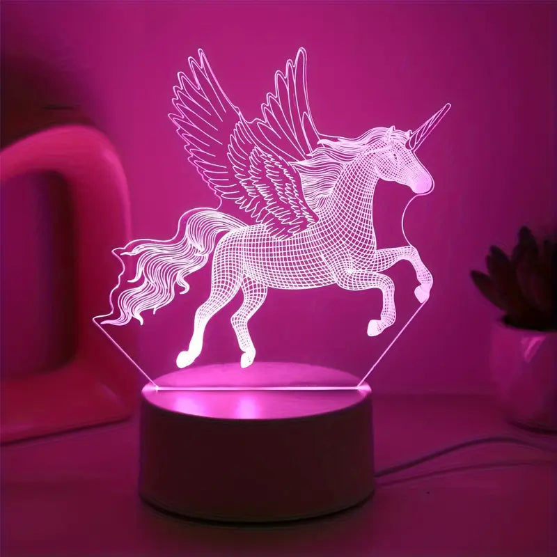 Eenhoorn Nachtlampje USB Roze Kindervriendelijk Tafellampje