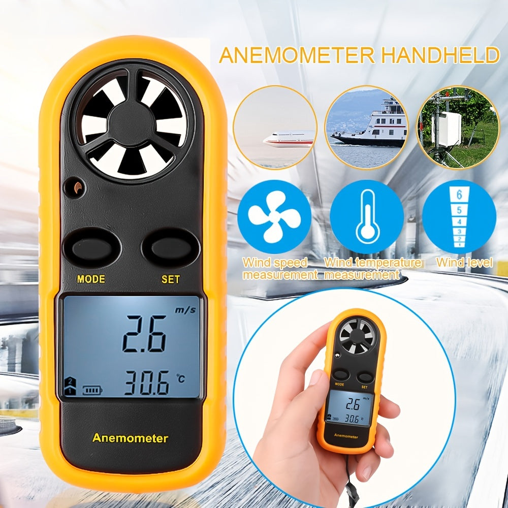 Windsnelheidsmeter LCD Display Draagbaar voor Buitensport