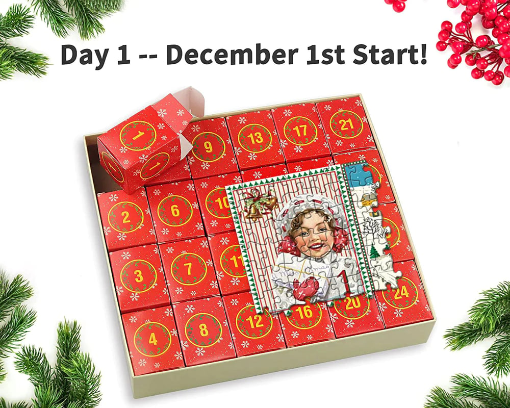 Kerstpuzzel Adventskalender 1000 Stukjes Legpuzzel voor Volwassenen en Kinderen