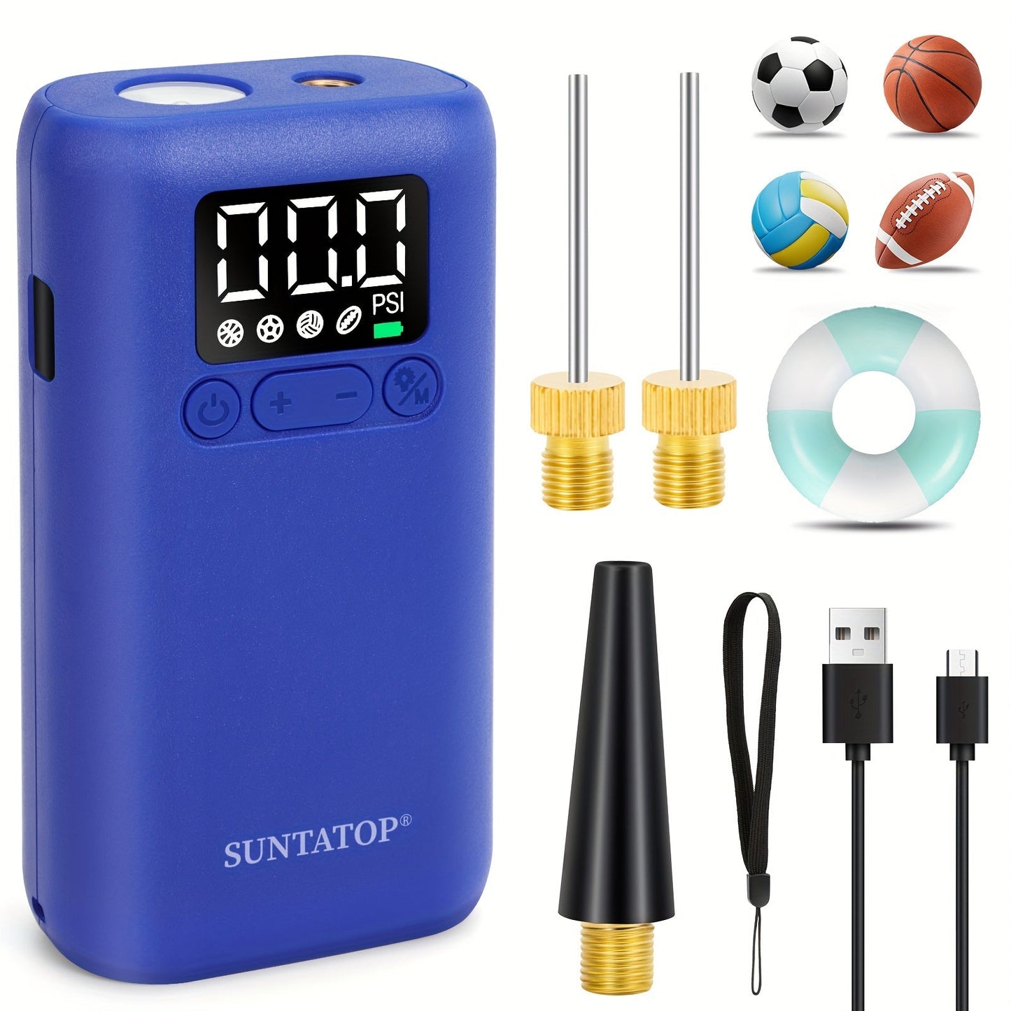 Voetbalpomp Elektrisch Automatisch met LED Lamp 20 PSI