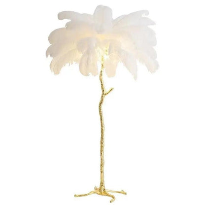 Nordic Vloerlamp met Struisvogelveren Luxe Design
