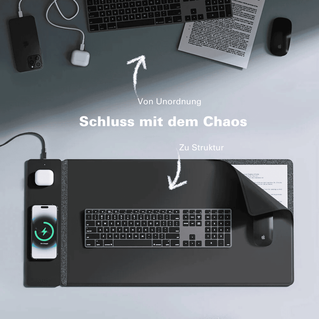 Magnetische Oplaadmuismat 3-in-1 Draadloos Opladen en Verlichten