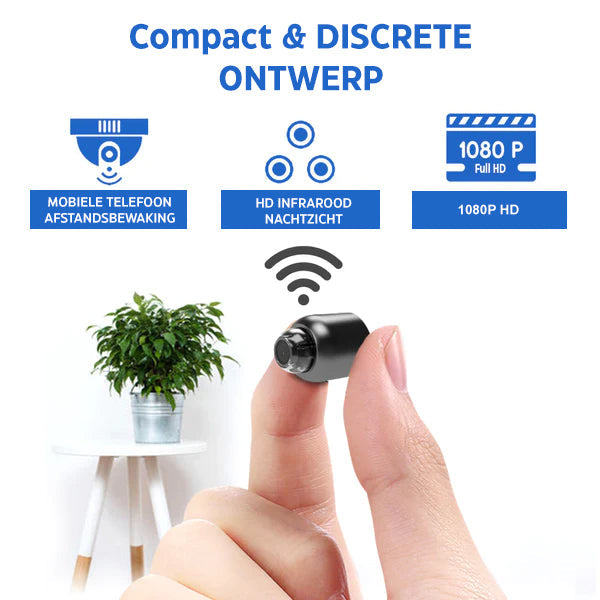 Mini Beveiligingscamera Full HD met Nachtzicht en Bewegingsdetectie