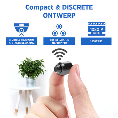 Mini Beveiligingscamera Full HD met Nachtzicht en Bewegingsdetectie