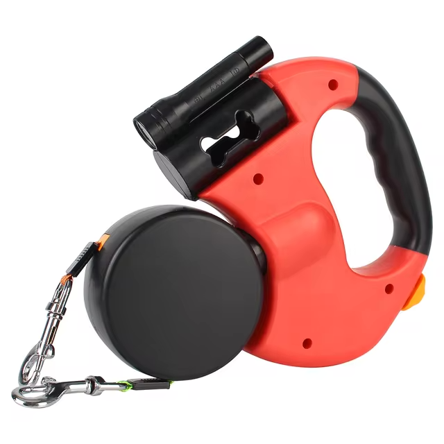 Dubbele Hondenriem met LED Licht Intrekbare Leash - Velinix
