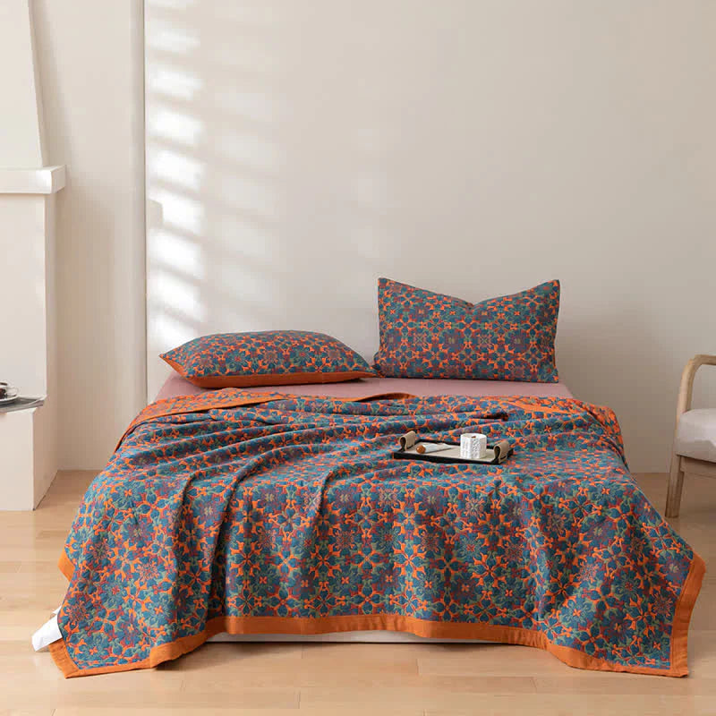 Zes-laags Katoenen Quilt Blauw Patroon Soft