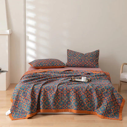 Zes-laags Katoenen Quilt Blauw Patroon Soft