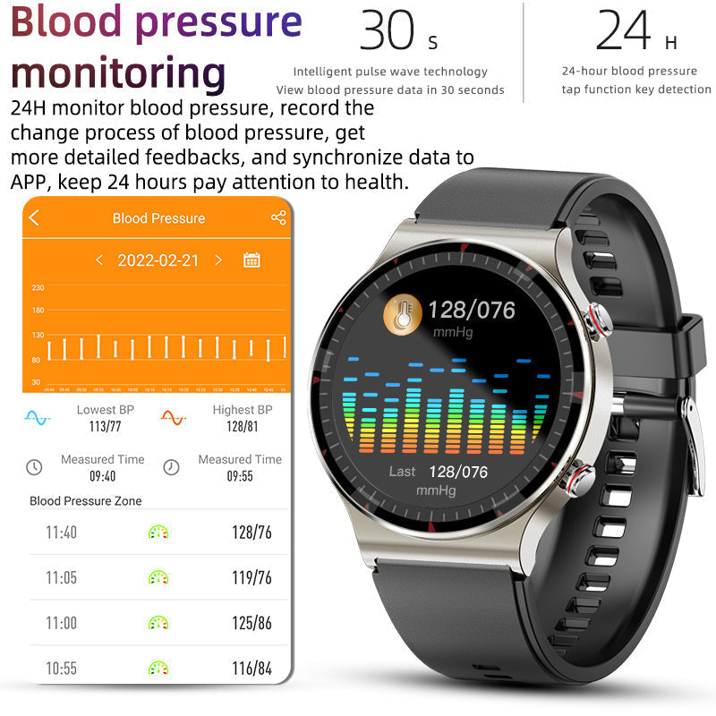 Medische Smartwatch EKG met SpO2 en Hartslag-monitoring Waterdicht
