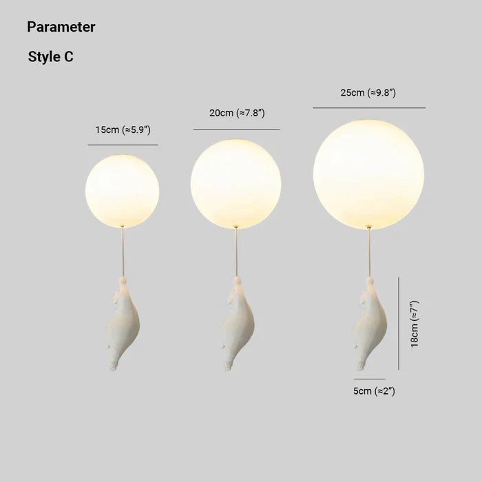 Kinderplafondlamp Beer en Ballon – Kleurrijk Plafondlicht voor Kinderkamer