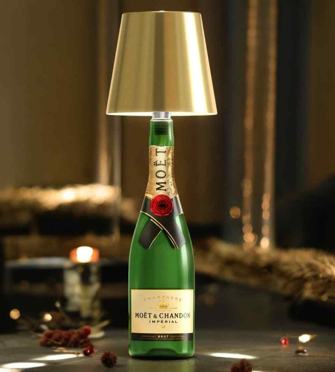 Unieke Fleslamp van Glazen Fles met Lampje Binnenin