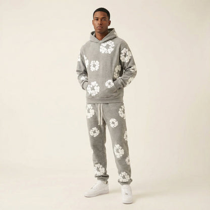 Heren Trainingspak Comfortabel Bloemenprint Sportoutfit