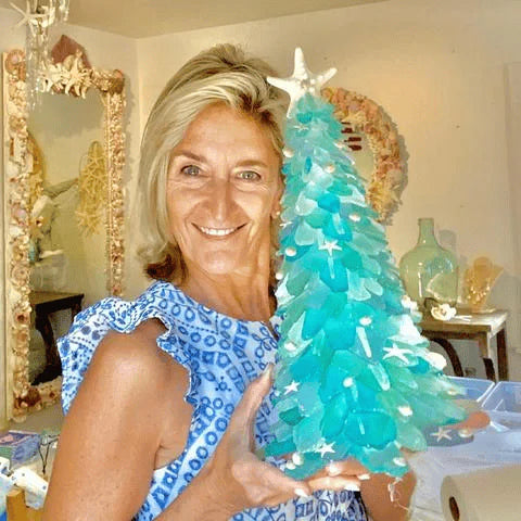 Kerstboom Sea Glass Decoratie Handgemaakt Uniek