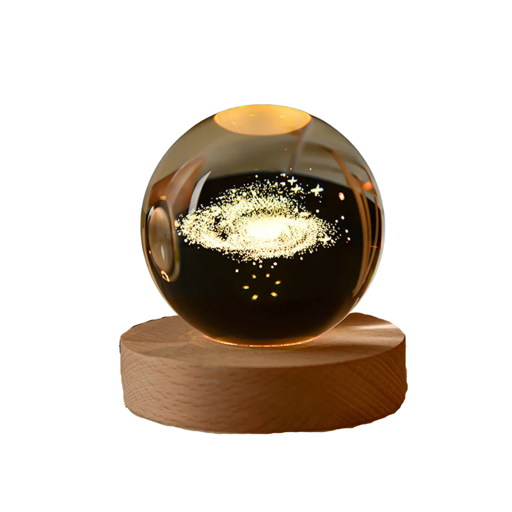 Kristallen Bol Zonnestelsel 3D Gravure Woondecoratie